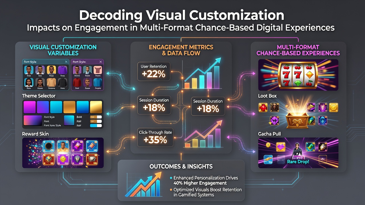 Examples of visual customization options in digital slot and table game interfaces showing color themes and layout variations
