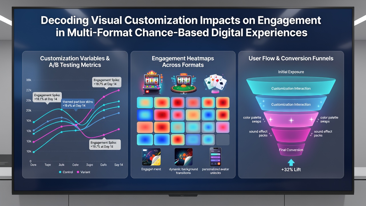 User engagement heatmaps comparing customized versus standard visual setups in multi-format digital gaming sessions