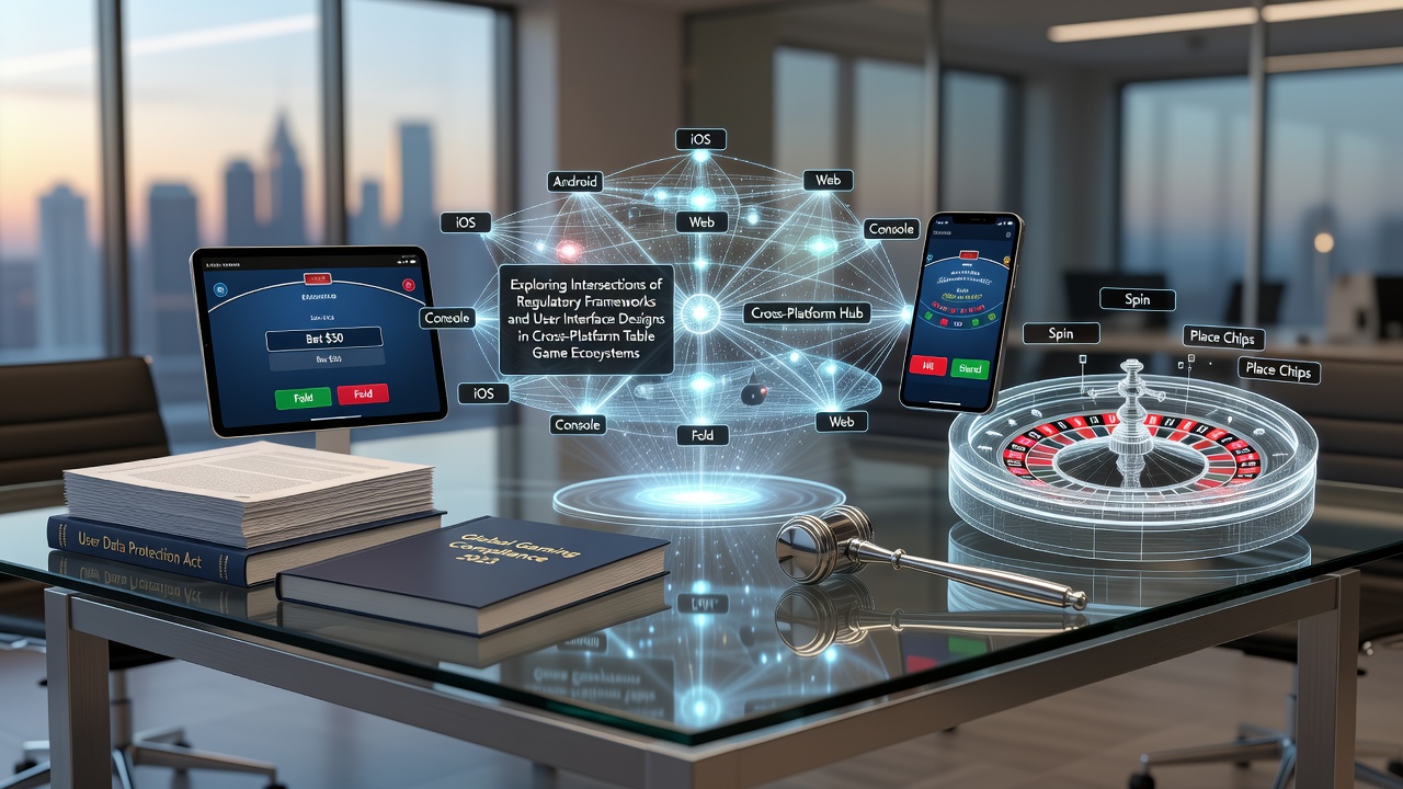 Regulatory compliance elements integrated into table game user interfaces across mobile and desktop platforms