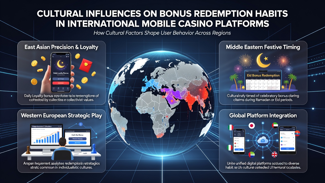 Diverse players engaging with mobile casino bonuses reflecting cultural redemption styles