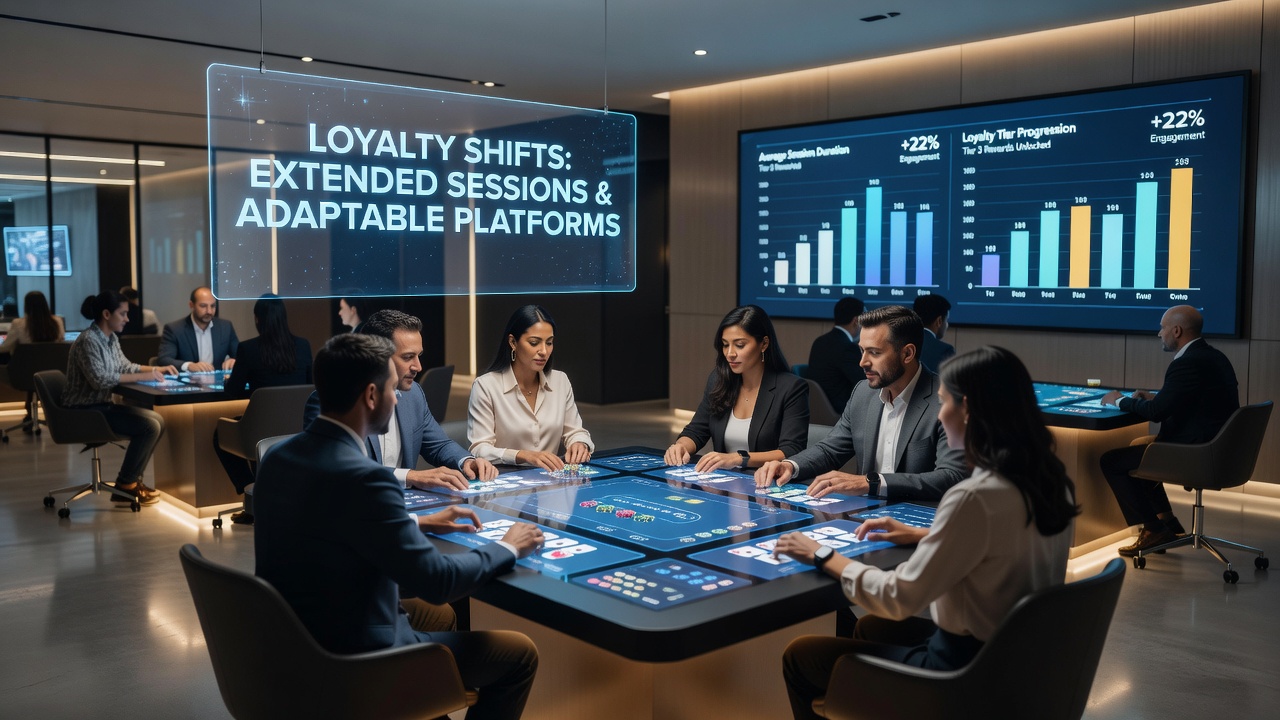 Wireless table game interface displaying loyalty tier progression and session rewards on a mobile device