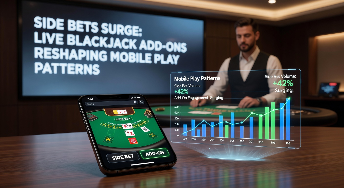 Mobile screen displaying live blackjack table with active side bets like Perfect Pairs and 21+3 highlighted during a session