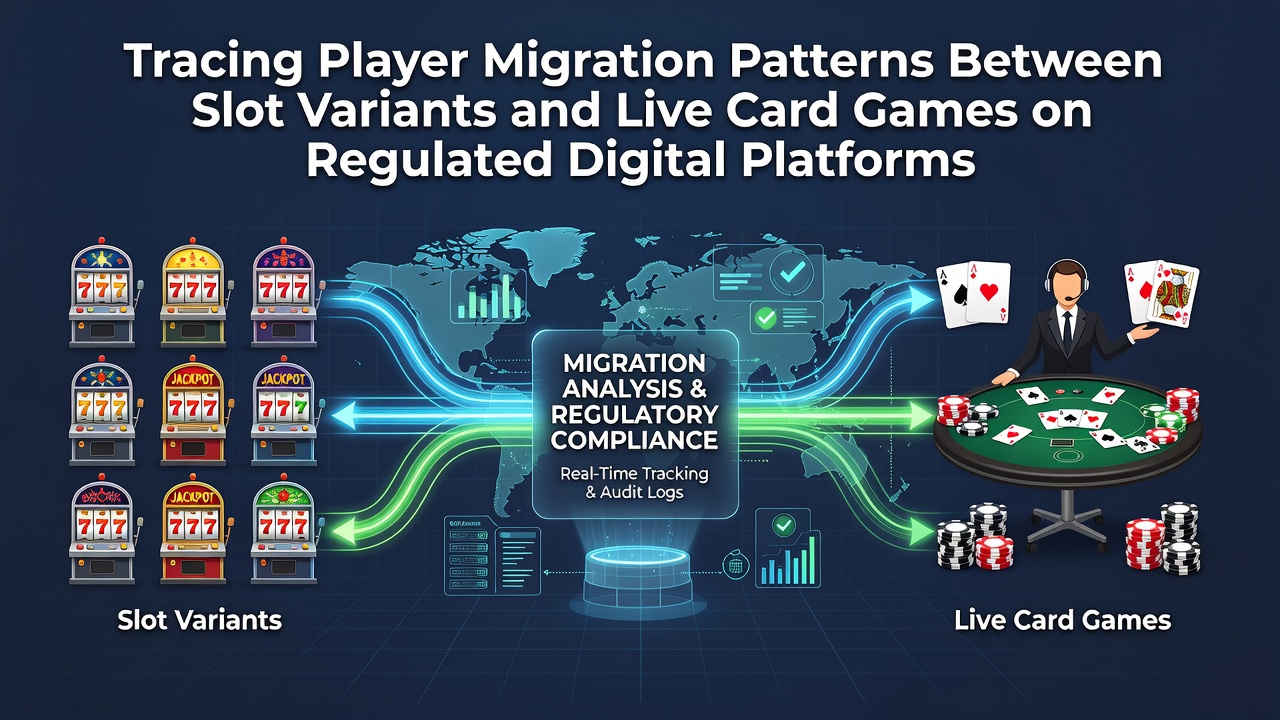 Analytics dashboard showing migration flows between slots and live card games